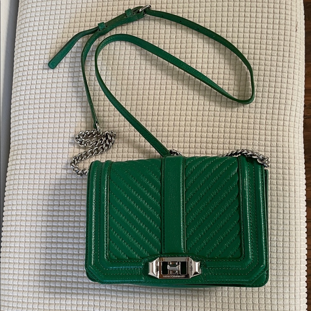 Rebecca Minkoff Green Quilted Crossbody Shoulder Bag